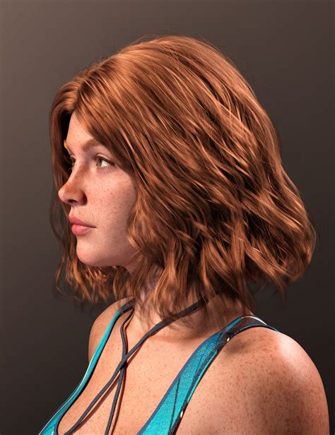 FE Mid Split Curl Hair For Genesis 9 Daz 3D