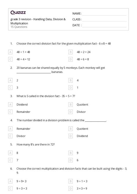 50 Division With Two Digit Divisors Worksheets For 3rd Class On Quizizz Free And Printable