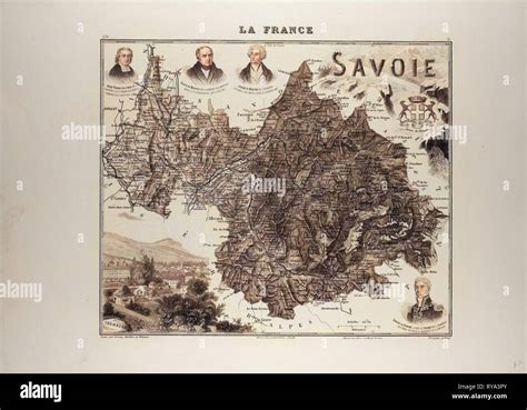 Map of Savoie 1896 France Stock Photo - Alamy