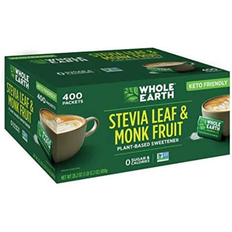 Whole Earth Stevia And Monk Fruit Plant Based Sweetener 400 Packets 1 Kroger