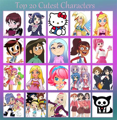 Top 20 Cutest Characters Meme [jazzystar123] Ver By Jazzystar123 On Deviantart