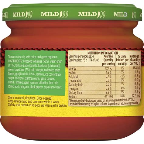 Old El Paso Chunky Salsa Dip Mild Mild 312g Woolworths