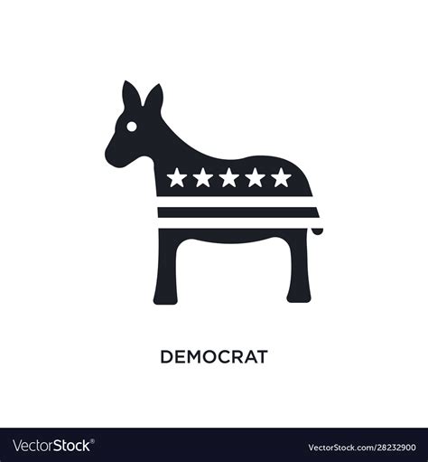 Black Democrat Isolated Icon Simple Element From Vector Image