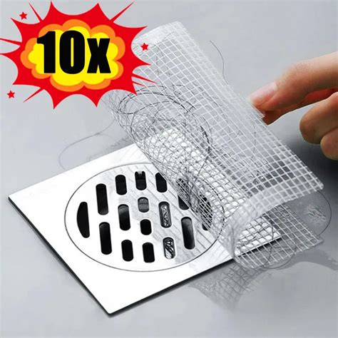 Disposable Floor Drain Stickers Mesh Hair Catcher Stopper Bathroom