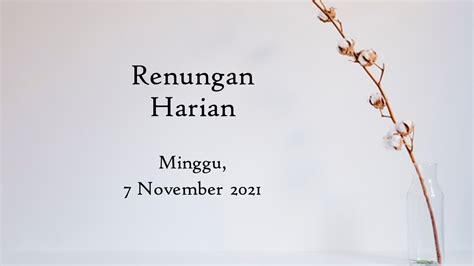 Renungan Harian November Bacaan Injil Hari Ini