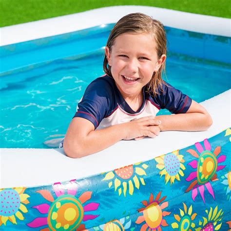 Piscina Hinchable Infantil Bestway Rectangular Flores X X Cm