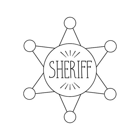 Premium Vector Line Sheriff Badge Icon Isolated On White Background