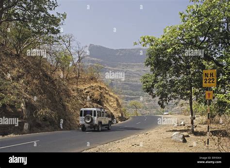 Car on Western Ghat road , national highway 222 , Khandala ...