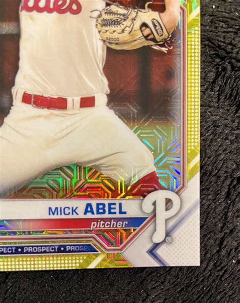 Mick Abel 2021 Bowman Chrome 1st Bowman Yellow Mini Diamond 75