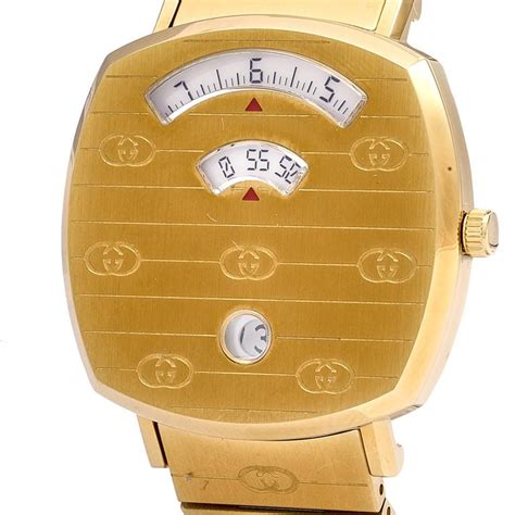 Gucci Yellow Gold Plated Stainless Steel Grip 1574 Womens Wristwatch 35 Mm For Sale At 1stdibs