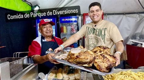 Probando Comida De Parque De Diversiones Youtube