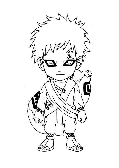 Gaara Pequeno Para Colorir Imprimir Desenhos