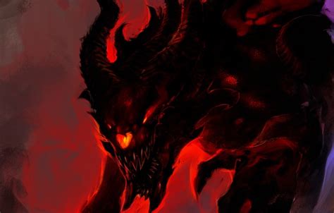 Wallpaper darkness, fire, the demon, art, evil, Gull, Demon Kaiju for ...