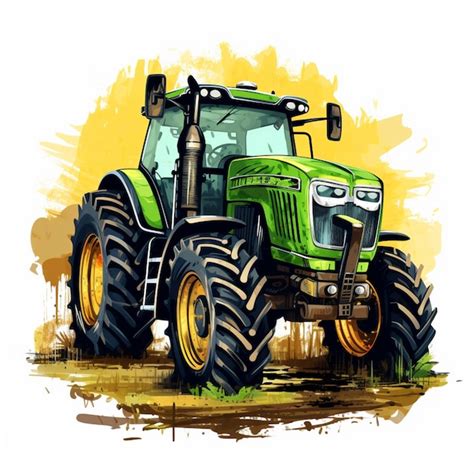 Premium Photo A Close Up Of A Green Tractor With Large Tires On A