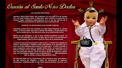 Oracion al Santo Niño Doctor De Los Enfermos YouTube