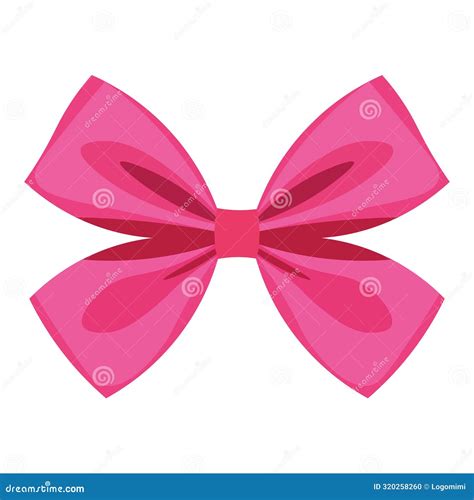 Pink Ribbon Bow Decoration Vector Illustration Beautiful Ribbon Bow