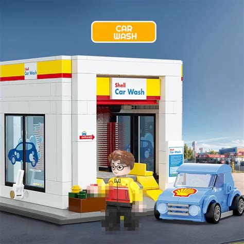 Lego Moc Cada Shell Station Mini Building Scene Creator