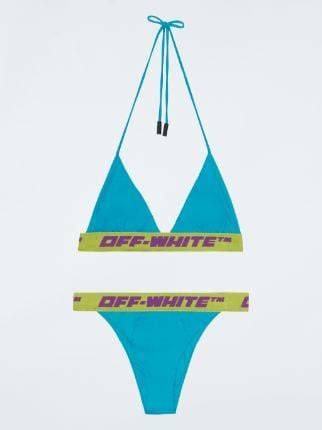 LOGO BAND BIKINI In Blue Off White Official GB