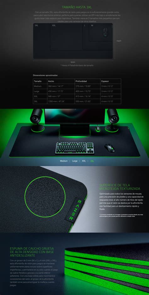 RAZER MousePad Gamer Razer Gigantus V2 3XL 120 X 55 X 4 Mm Negro