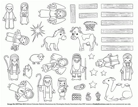 Printable Nativity Cut Out Coloring Pages Sketch Coloring Page