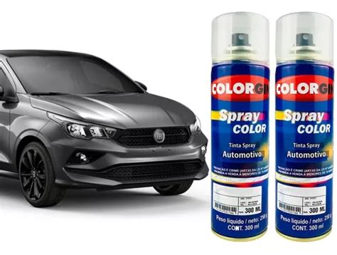 Tinta Spray Automotiva Fiat Cinza Silverstone Verniz 300ml