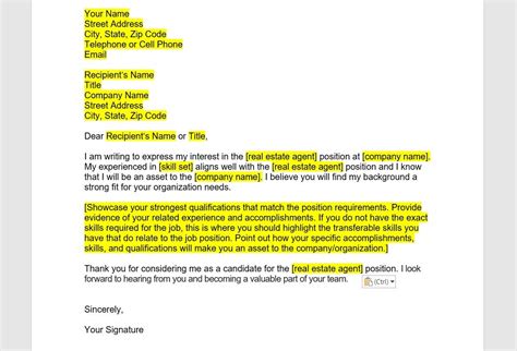 Real Estate Agent Cover Letter Simple Cover Letter Cover Letter