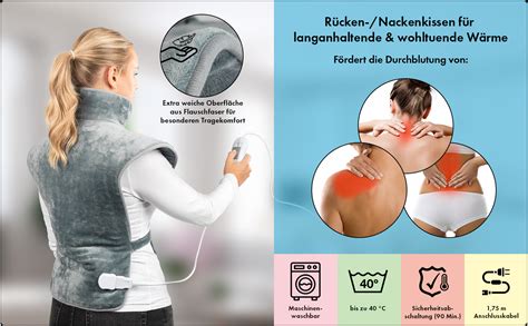 profi electro de ProfiCare Rücken Nackenheizkissen PC RNH 3107 grau