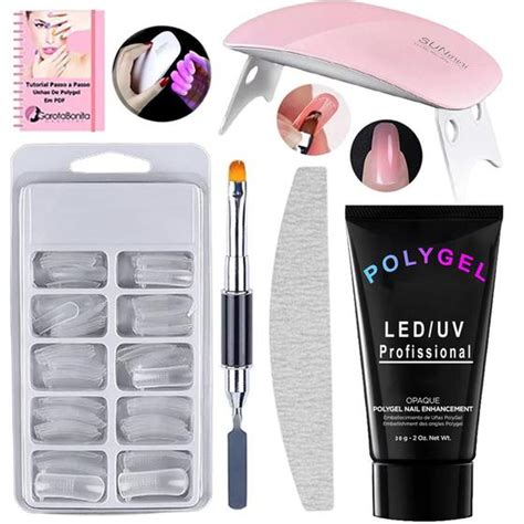 Kit Polygel Poligel Alongamento De Unha Cabine F1 Tip Lixa GAROTA