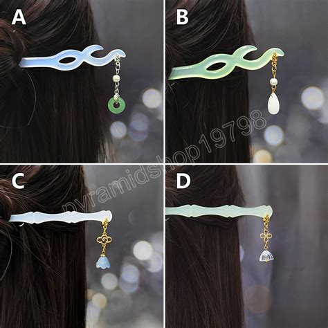 Vintage Chinese Style Hanfu Hair Stick Women Pearl Tassel Acetate Hair