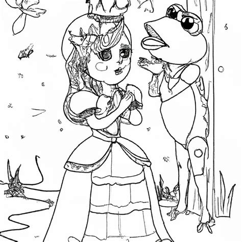 Encantadores Desenhos De Princesa E Sapo Para Colorir