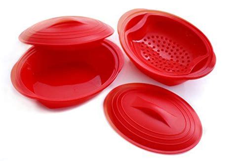 Norpro 180x2r Silicone Steamer Set Includes 2 Steamers 1 Streamer