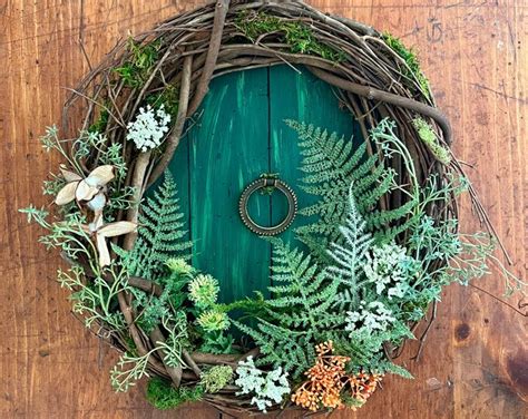 Evergreen Wreath With Antique Door Knocker Lord Of The Rings Inspired