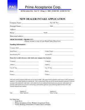 Fillable Online Pac New Dealer Form Packet Fillablepdf Fax Email