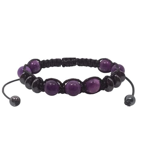 Pulsera Para Hombre Mujer Unisex Con Cuarzo Amatista Joyas Lucyana