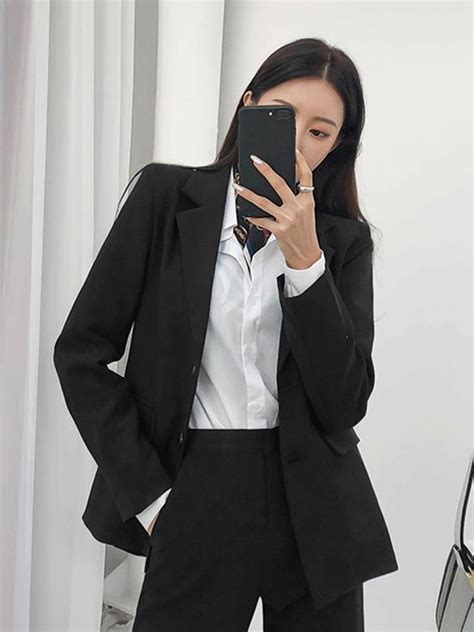 春装上新2023职业西装正装套装女大学生面试黑色西服免烫工作服潮 三坑日记