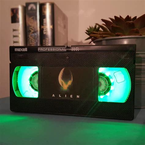 Retro VHS Alien Sci-Fi Night Light Table Lamp • iD Lights