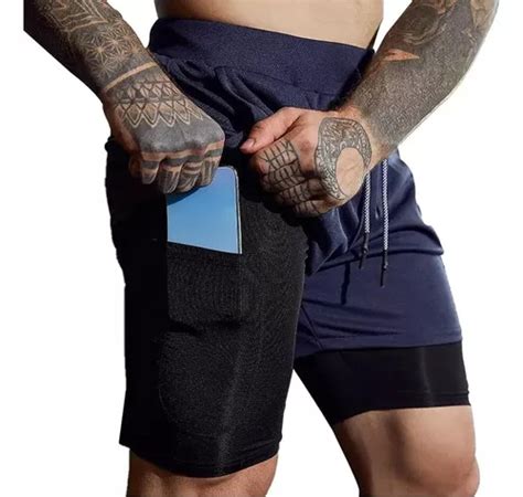 Gimnasio Short Con Licra Deportiva 2 En 1 Hombre Correr MercadoLibre