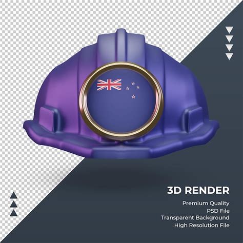 3d engenheiro bandeira da nova zelândia renderização vista frontal