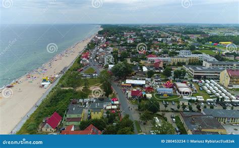 Landscape Baltic Sea Beach Sarbinowo Morze Baltyckie Plaza Aerial View