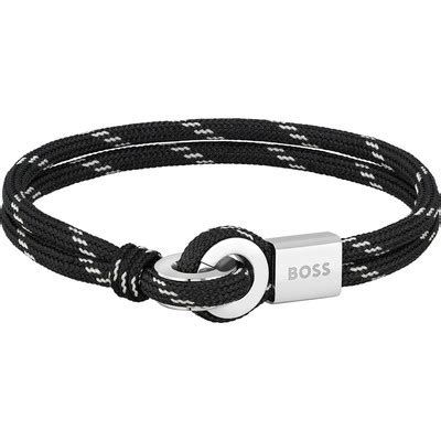 Bracelet Homme Boss Nylon Noir Acier 17 5 Cm MATY