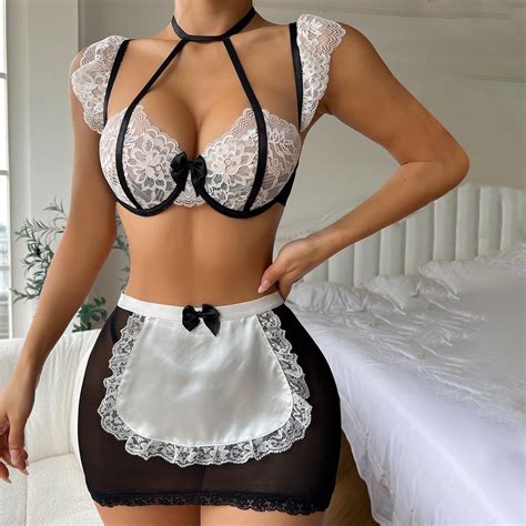 Tawop Sexy Lingerie For Women 2023 Naughty Plus Size Maid Outfit Sexy