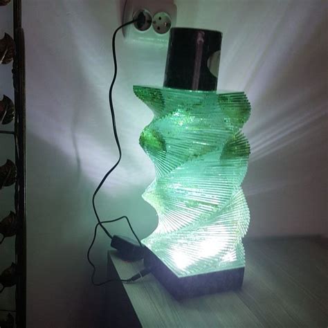 Green Mason Jar Table Lamp