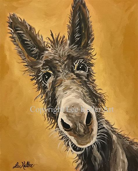 Donkey Art Print, Donkey Decor. Donkey Print From Original Canvas ...