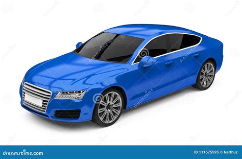 Luxury Blue Sedan Car Isolated Stock Illustration - Illustration of ...