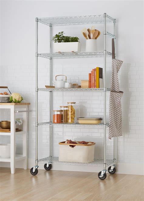 Trinity Ecostorage Tier Nsf Wire Shelving Rack With Wheels By