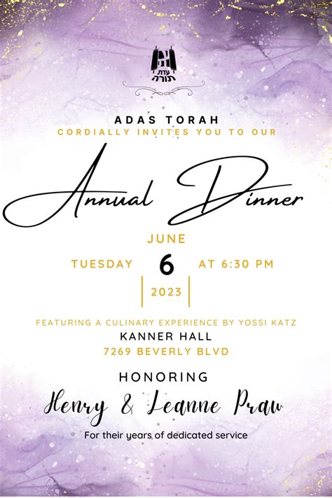 Adas Torah Annual Dinner 2023 - Adas Torah