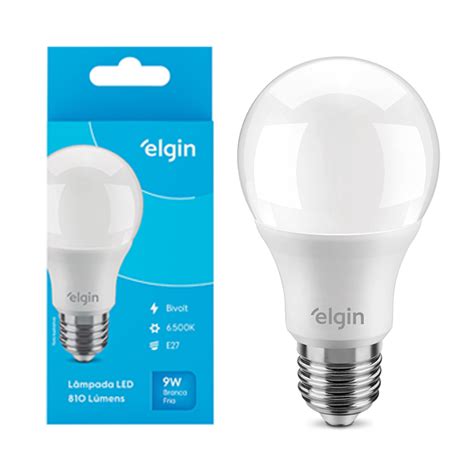 Aqui tem Lâmpada de Led Bulbo A60 Luz Branca Fria 9W 6500K Bivolt Elgin