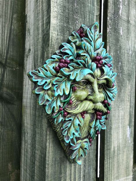 Greenman Garden Wall Plaque Decorative Ornament Green Man New Etsy