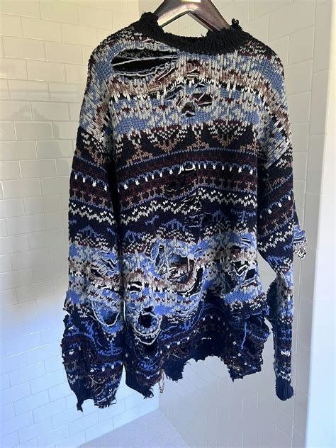 Balenciaga Balenciaga Destroyed Sweater Grailed