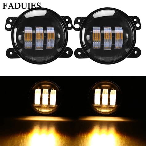 FADUIES Luces Led Antiniebla Para Jeep Wrangler 4 Pulgadas Amarillo